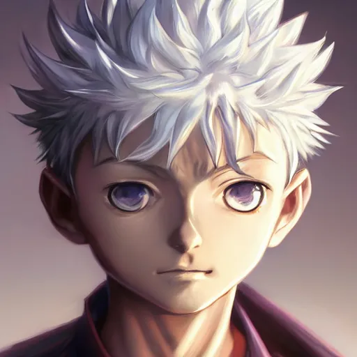 Image similar to killua zoldyck portrait, made by stanley artgerm lau, wlop, rossdraws, james jean, andrei riabovitchev, marc simonetti, yoshitaka amano, artstation, cgsociety