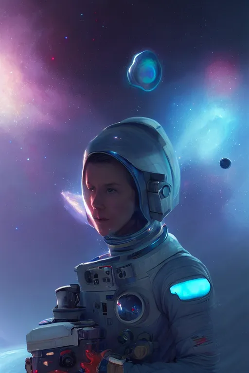 Prompt: entropy, nebulae, supernova, an astronaut stranded in space. highly detailed, digital painting, artstation, concept art, smooth, sharp focus, illustration, unreal engine 5, 8 k, art by artgerm and greg rutkowski and edgar maxence