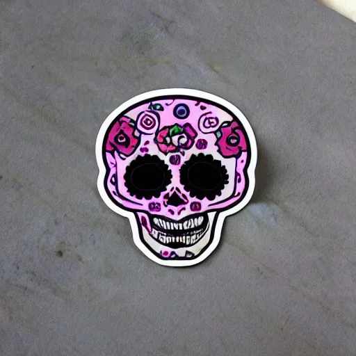 Image similar to cute flowers skull sticker