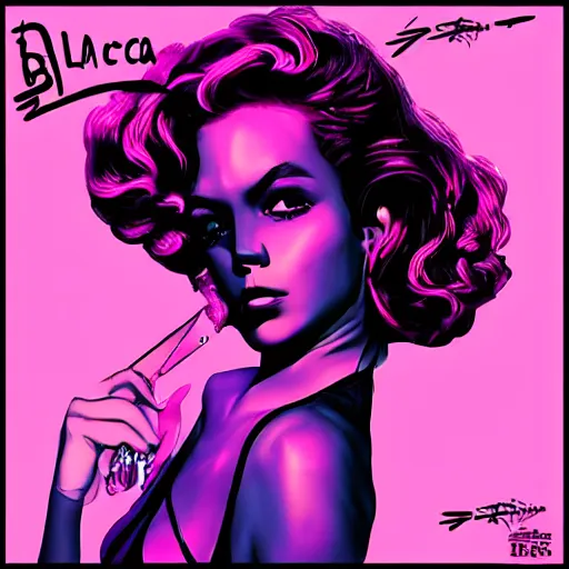 Image similar to bianca. synthwave.