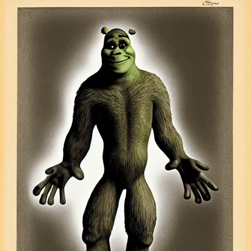 Prompt: an x - ray photograph of shrek