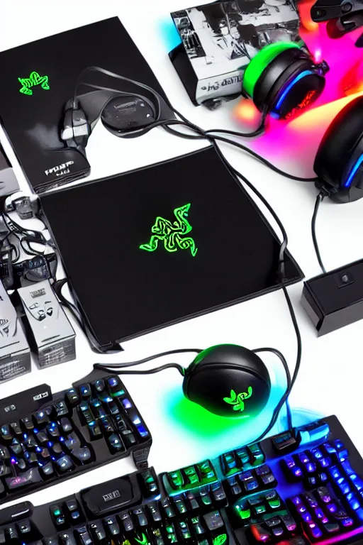 Image similar to razer gaming vodka, rgb lights, promotional photo