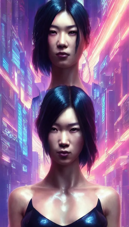 Image similar to cyberpunk, perfectly-centered-Portrait of the most beautiful women on the planet, sweaty, asian, full body, dynamic action pose, insane, intricate, highly detailed, digital painting, artstation, concept art, smooth, sharp focus, illustration, Unreal Engine 5, 8K, art by artgerm and greg rutkowski and alphonse mucha