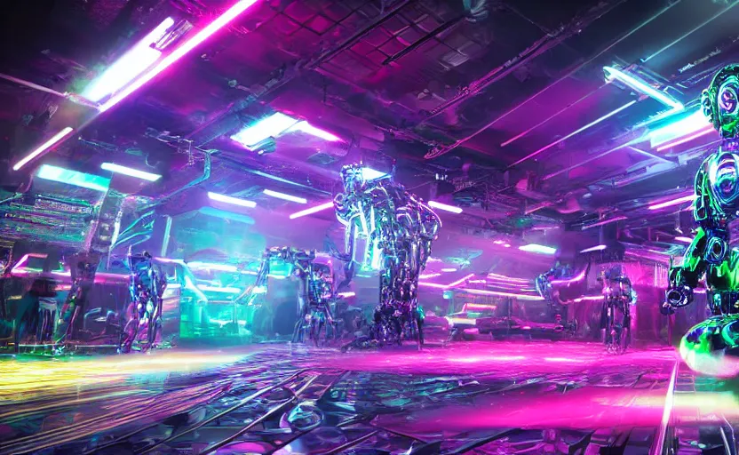 Image similar to robodog cybercore disco rave, highly detailed, extremely high quality, hd, 4 k, 8 k, professional photographer, 4 0 mp, lifelike, top - rated, award winning, cinematic, realistic, detailed lighting, detailed shadows, sharp, no blur, edited, corrected, trending