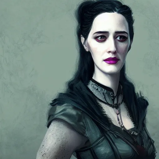 Prompt: portrait painting iris von everec, eva green, the witcher, artstation, detailed