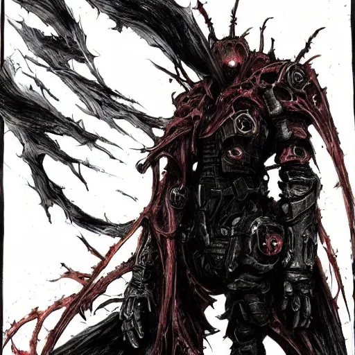 Prompt: doom, undead, tsutomu nihei art