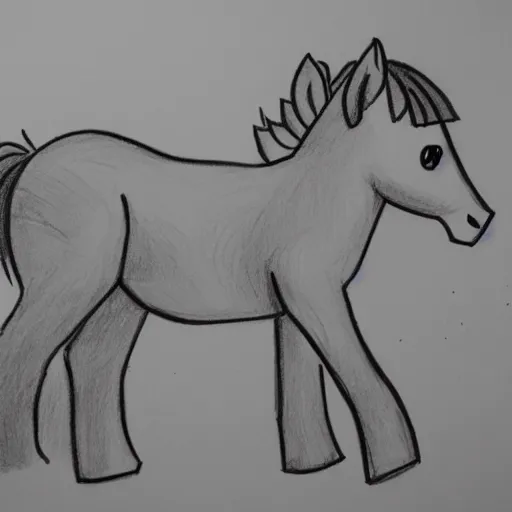 Image similar to child's drawing of a pony.