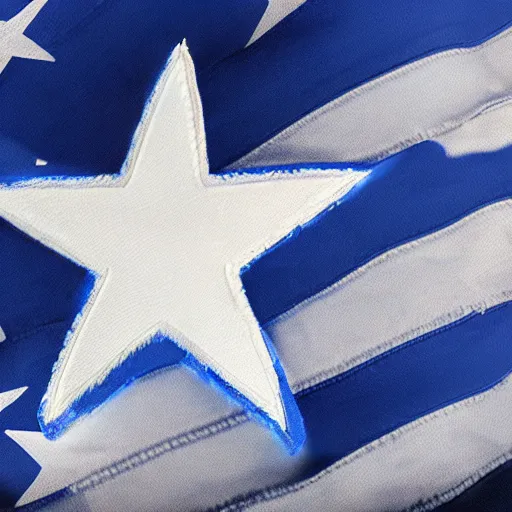 Image similar to flag of a blue country with 4 white stars, ultra detailed, very realistic