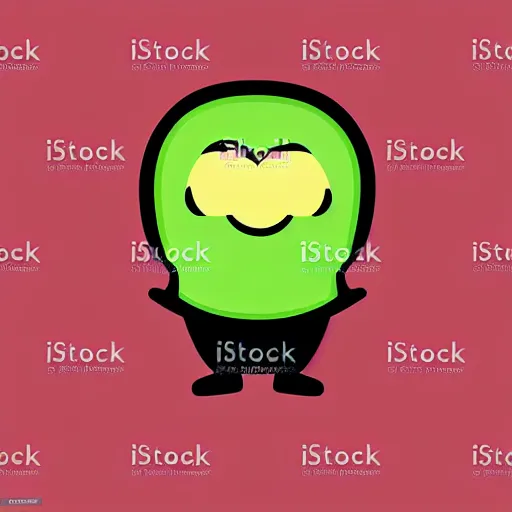 Image similar to Cute sentient avocado, brightly colored, vector art, pop art