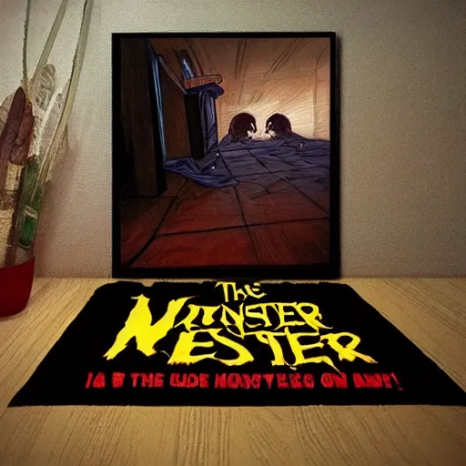 Image similar to the monster under the bed, horror art