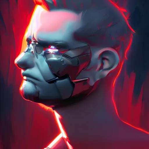 Prompt: portrait of metal ryan reinolds, terminator red eyes, mattepainting concept blizzard pixar maya engine on stylized background splash comics global illumination lighting artstation lois van baarle, ilya kuvshinov, rossdraws