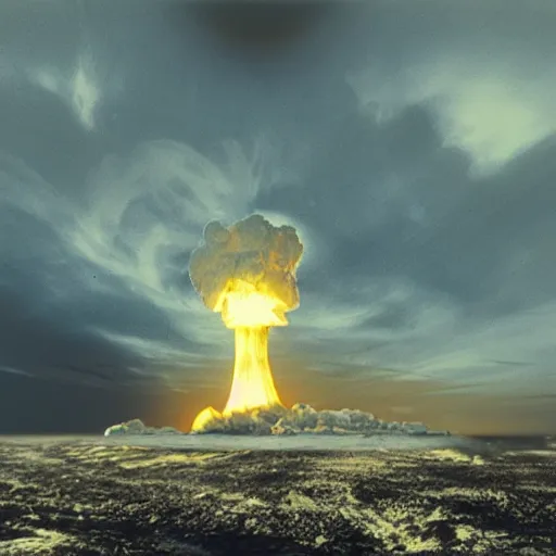 Image similar to photograph of nuclear blast, photorealism