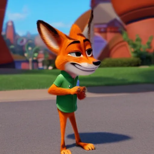 Prompt: nick wilde from zootopia, pixar style