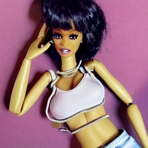 Prompt: rihanns as a barbie doll, photorealistic, highly detailed,