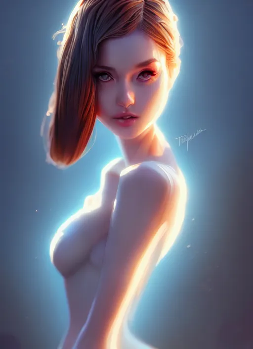 Prompt: beautiful fashion girl like animation, strapless dress, character portrait in the style of thomas river and artgerm, wlop, cinematic lighting, hyperdetailed, 8 k realistic, symmetrical, global illumination, radiant light, halo, love and mercy, frostbite 3 engine, cryengine, dof, trending on artstation, digital art, chanel