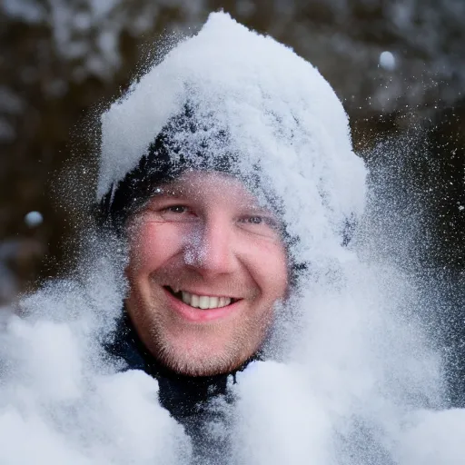 Image similar to Christoph Daum smiling at a pile of white powder, 50mm f 1.8, award winning photograph