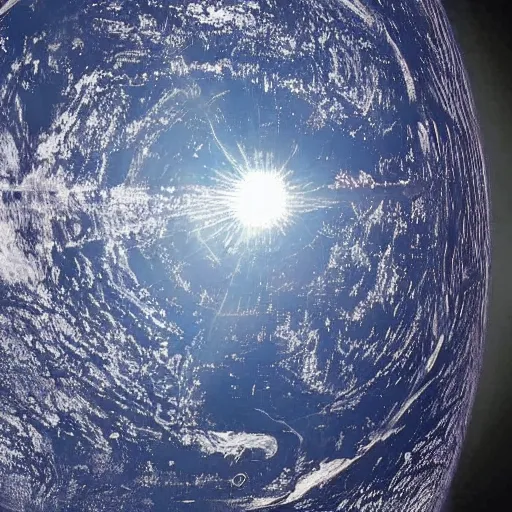 Image similar to punctured planet earth as seen from space