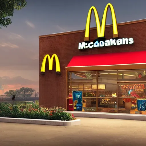 Prompt: mcdonalds, digital art, cosmic, 3 d high definition, trending on art station, photorealistic, high resolution, 8 k, octane, hyper detailed, insane details, intricate, elite, ornate, elegant trend, highly detailed and intricate, sharp focus, photography, unreal engine