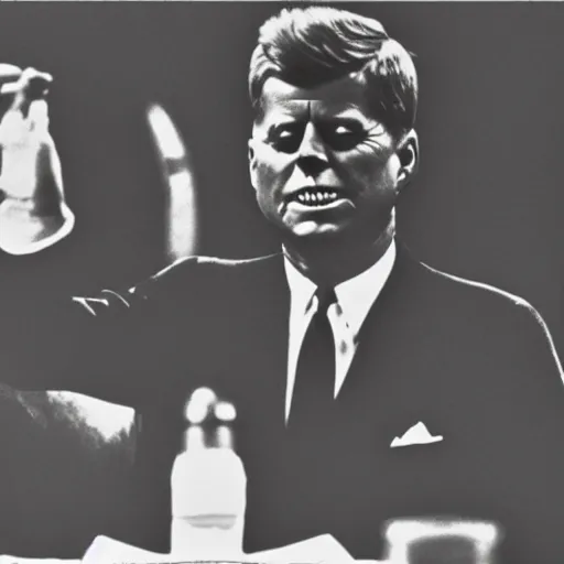 Prompt: John F. Kennedy creepypasta, blood