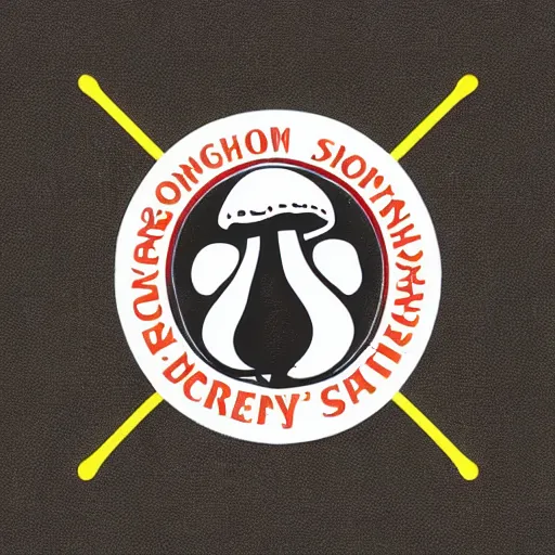 Prompt: spencers shroomery logo. mushroom theme, futuristic style, by aaron draplin