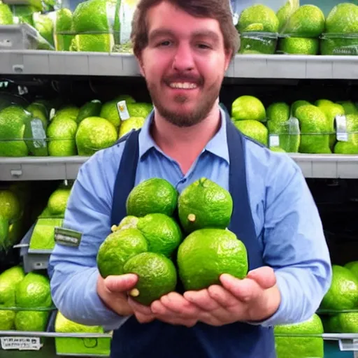 Prompt: limes guy holding monkeys