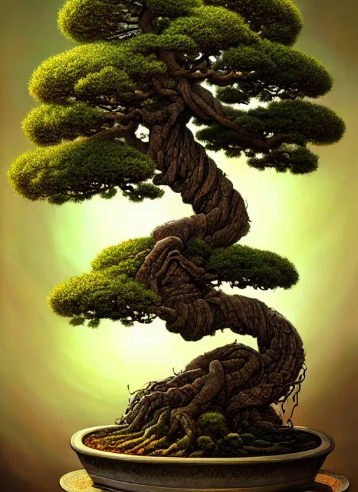 Prompt: a bonsai made of ivory, intricate, rim light, vibrant colors, extremly detailed digital painting, by tomasz alen kopera, james jean and fenghua zhong, highly detailed, art, cinematic lighting, very coherent, hyper realism, high detail, 8 k