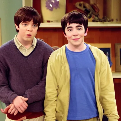 Image similar to a award winning photo film still of drake and josh ( 2 0 0 4 )