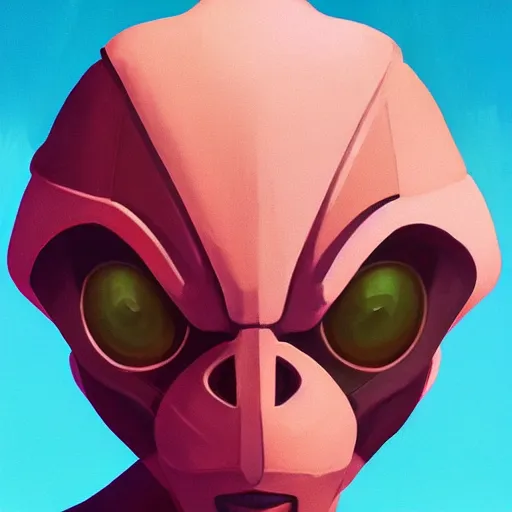 Image similar to face icon stylized minimalist alien 1 9 7 9, loftis, cory behance hd by jesper ejsing, by rhads, makoto shinkai and lois van baarle, ilya kuvshinov, rossdraws global illumination