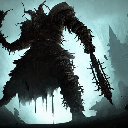 Image similar to Beetle as a dark souls boss digital art in the style of Greg Rutkowski and Craig Mullins, 4k