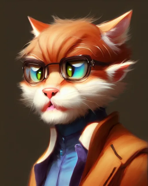 Prompt: character concept art of a male anthropomorphic furry cat | | cute - fine - face, pretty face, key visual, realistic shaded perfect face, fine details by stanley artgerm lau, wlop, rossdraws, james jean, andrei riabovitchev, marc simonetti, and sakimichan, trending on artstation