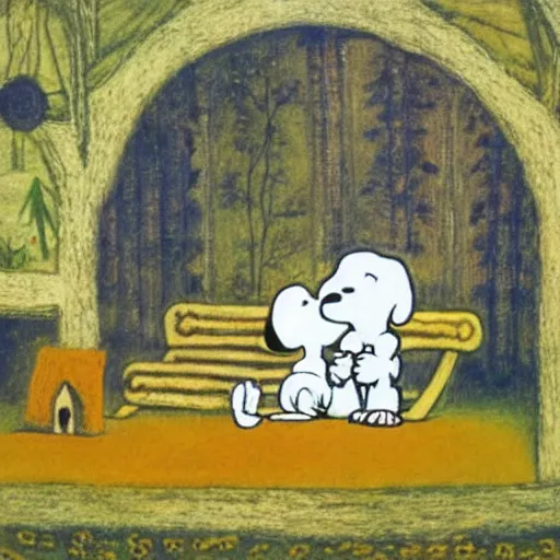 Image similar to snoopy and woodstock by dora carrington