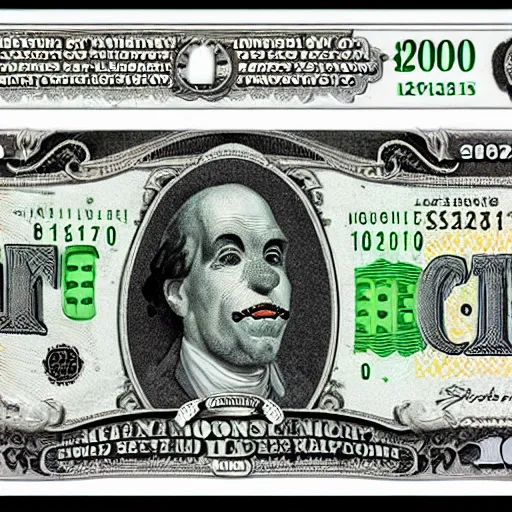 Image similar to The money of clowns banknote, photo realistic, highly-detailed, award-winning