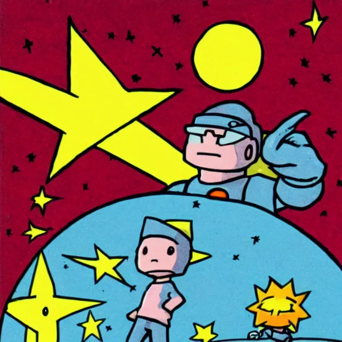 Image similar to starman from earthbound