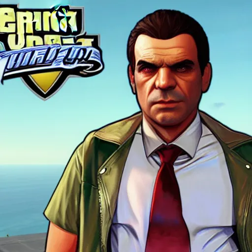 Image similar to robert dinero as a gta5 character, video game art, cover art, grand theft auto