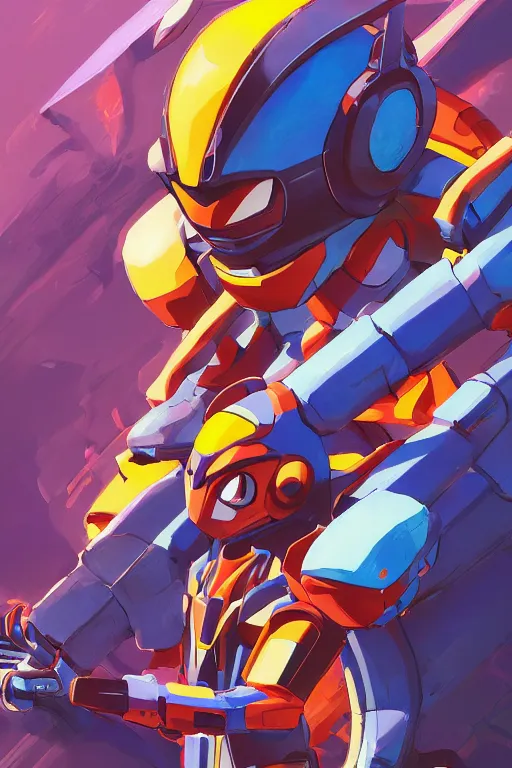 Image similar to robot ninja mask helmet megaman x zero rockman 2 0 2 2 switch game boss legacy collection fanart artsation, art gta 5 comics, behance hd by jesper ejsing, by rhads, makoto shinkai and lois van baarle, ilya kuvshinov, rossdraws global illumination ray tracing