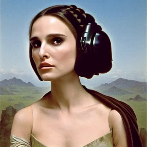 Prompt: natalie portman as princess leia in star wars, by william bouguereau