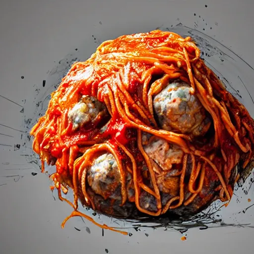 Prompt: hyperrealistic mixed media high resolution image of Danny DeVito as a greasy sauce covered meatball on a plate of spaghetti, stunning 3d render inspired art by István Sándorfi and Greg Rutkowski and Unreal Engine, perfect symmetry, dim volumetric lighting, 8k octane beautifully detailed render, post-processing, extremely hyper-detailed, intricate, epic composition, highly detailed attributes, highly detailed atmosphere, full body shot, cinematic lighting, masterpiece, trending on artstation, very very detailed, masterpiece, stunning, flawless structure, lifelike texture, perfection,