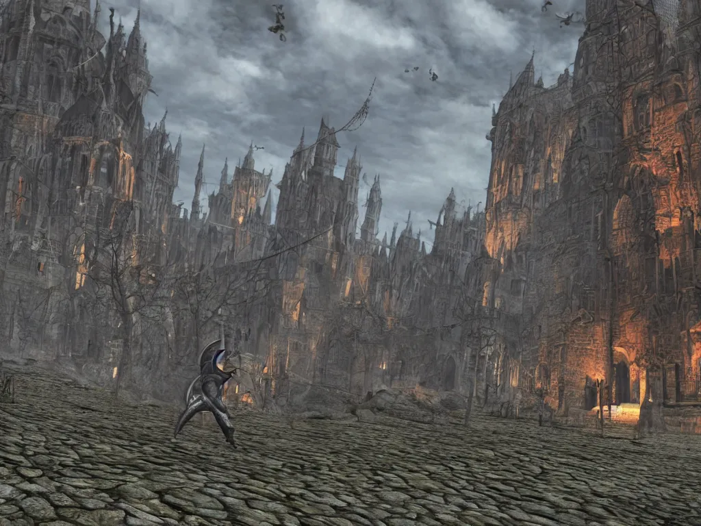 Image similar to Demon Souls Latria as a PS1 video game landscape