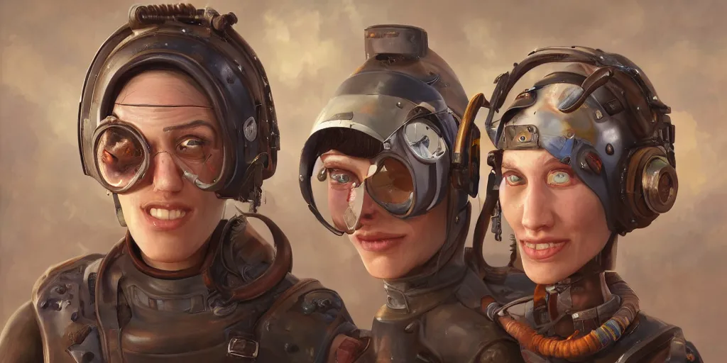 Image similar to highly detailed portrait painting of welder and angelina joile, mono eyed, by eddie mendoza and tyler edlin, windows, 8 k resolution