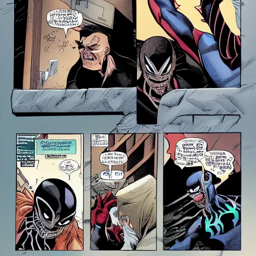 Image similar to peter parker being taken over by the venom symbiote