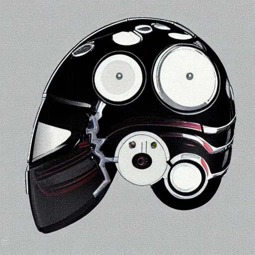 Prompt: robot nano mechanical headgear helmet concept art detailed