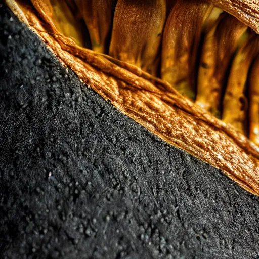 Image similar to mushroom cap lamellae, bottom view, hyper realistic, photography, 8k, epic composition, cinematic