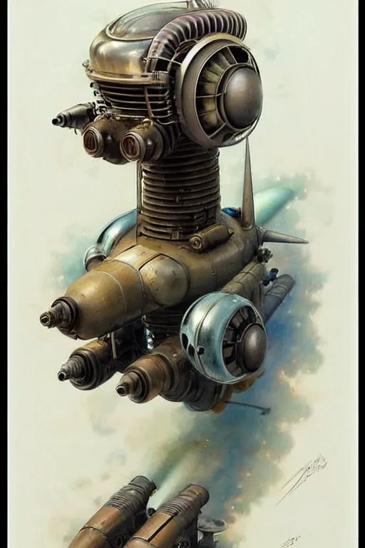 Prompt: ( ( ( ( ( 1 9 5 0 s retro future jet engine robot. muted colors. ) ) ) ) ) by jean - baptiste monge!!!!!!!!!!!!!!!!!!!!!!!!!!!!!!