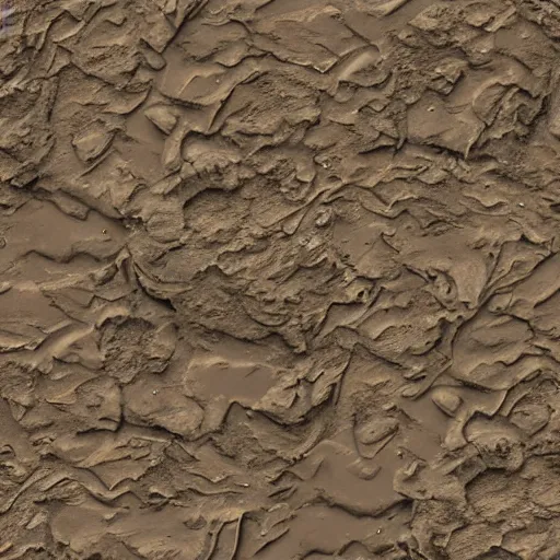 Image similar to 4 k seamless mud texture, pbr material, 8 k, hi - res