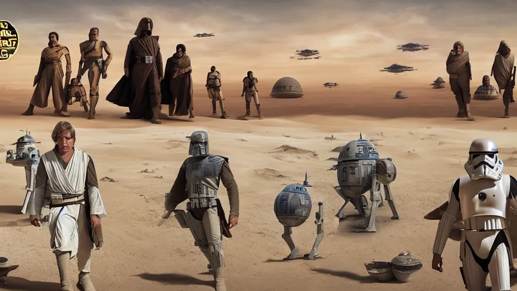 Image similar to panorama tatooine Star Wars Luke skywalker