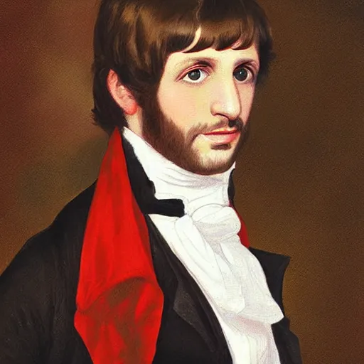 Image similar to regency era painting of a young ringo starr by adam buck