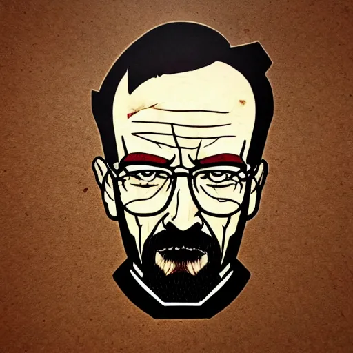 Prompt: portrait of walter white in don't starve, cupboard cutout art, 4 k, highly detailed, epic lighting