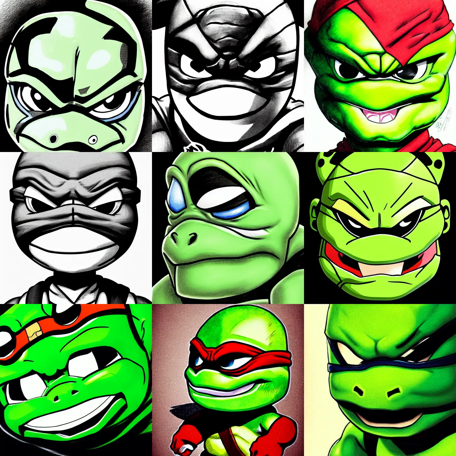 angry ninja turtle face