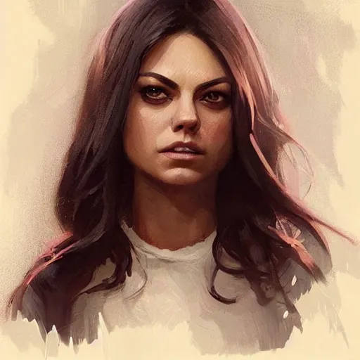 Prompt: “ portrait of mila kunis by greg rutkowski, young, attractive, highly detailed portrait, scifi, digital painting, artstation, concept art, smooth, sharp foccus ilustration, artstation hq ”