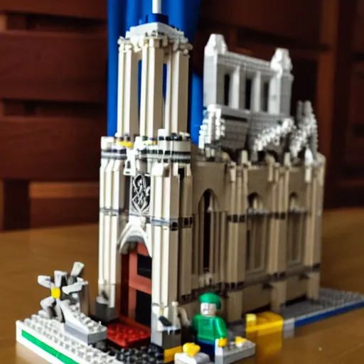 Prompt: Notredame made with Lego